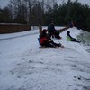 Sledding at playground